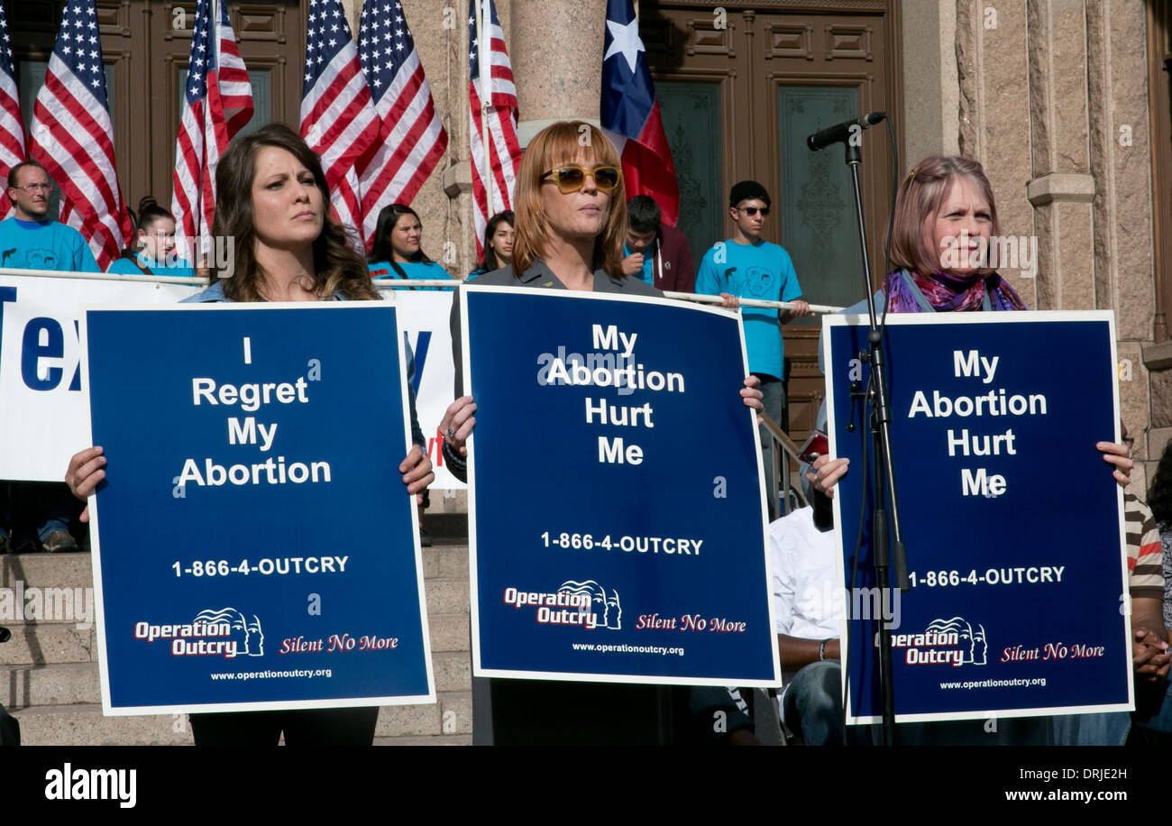 hundred of anti-abortion, pro-life group attend Rally for Life at the Texas Capitol in Austin. Stock Photo