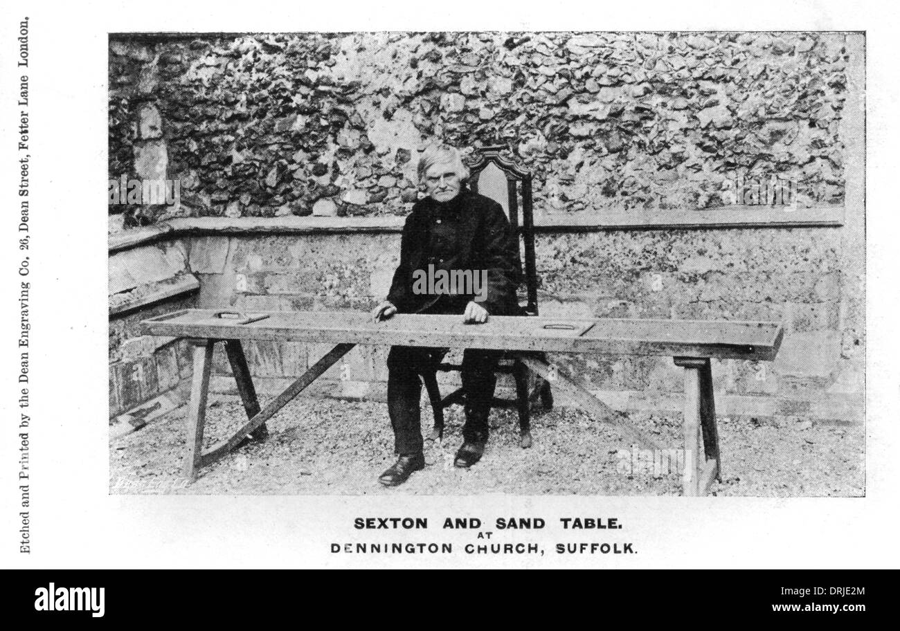 The Sexton and Sand Table at Dennington Church Stock Photo Alamy