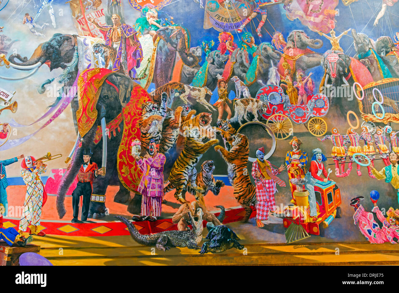 USA,Florida,Sarasota, The John and Mable Ringling Museum of Art, circus painting Stock Photo