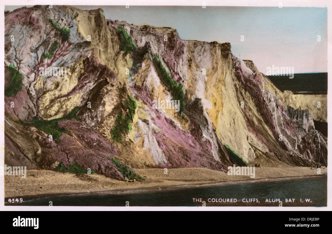 Coloured cliffs, Alum Bay, Isle of Wight, Hampshire Stock Photo