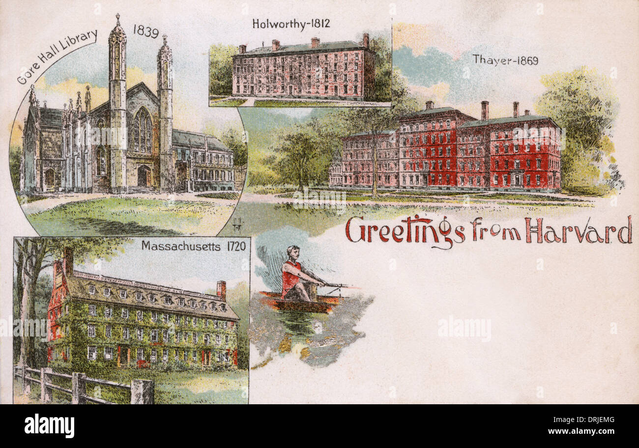 Harvard University, Massachusetts, USA Greetings Postcard Stock Photo