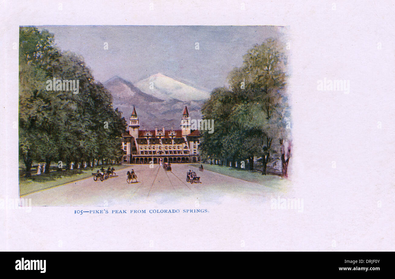 Antlers Hotel and Pike's Peak, Colorado Springs Stock Photo Alamy