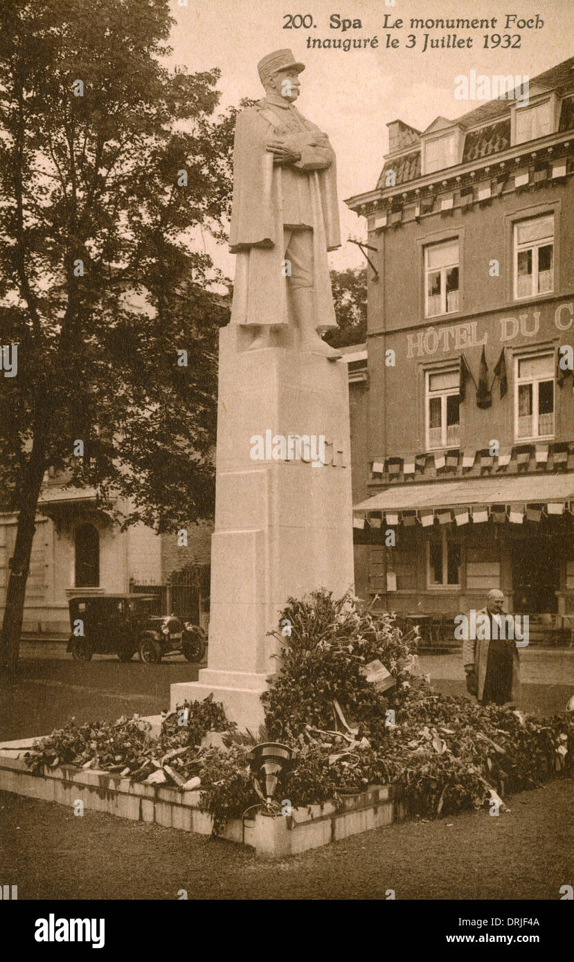 Statue of Marshal Foch - Spa, Belgium Stock Photo