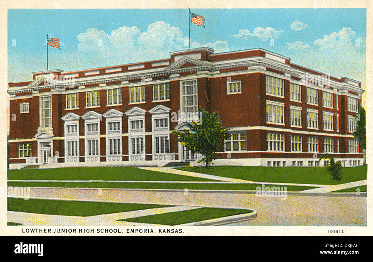 Lowther Junior High School, Emporia, Kansas, USA Stock Photo