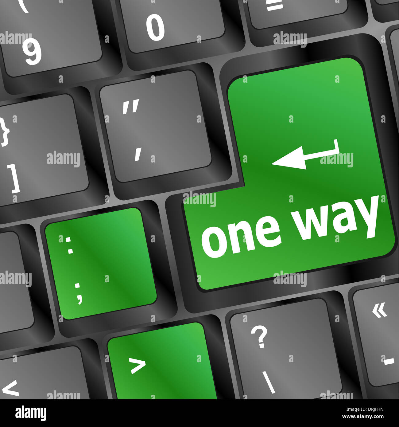 One Key Button one way button on computer keyboard pc key Stock Photo - Alamy