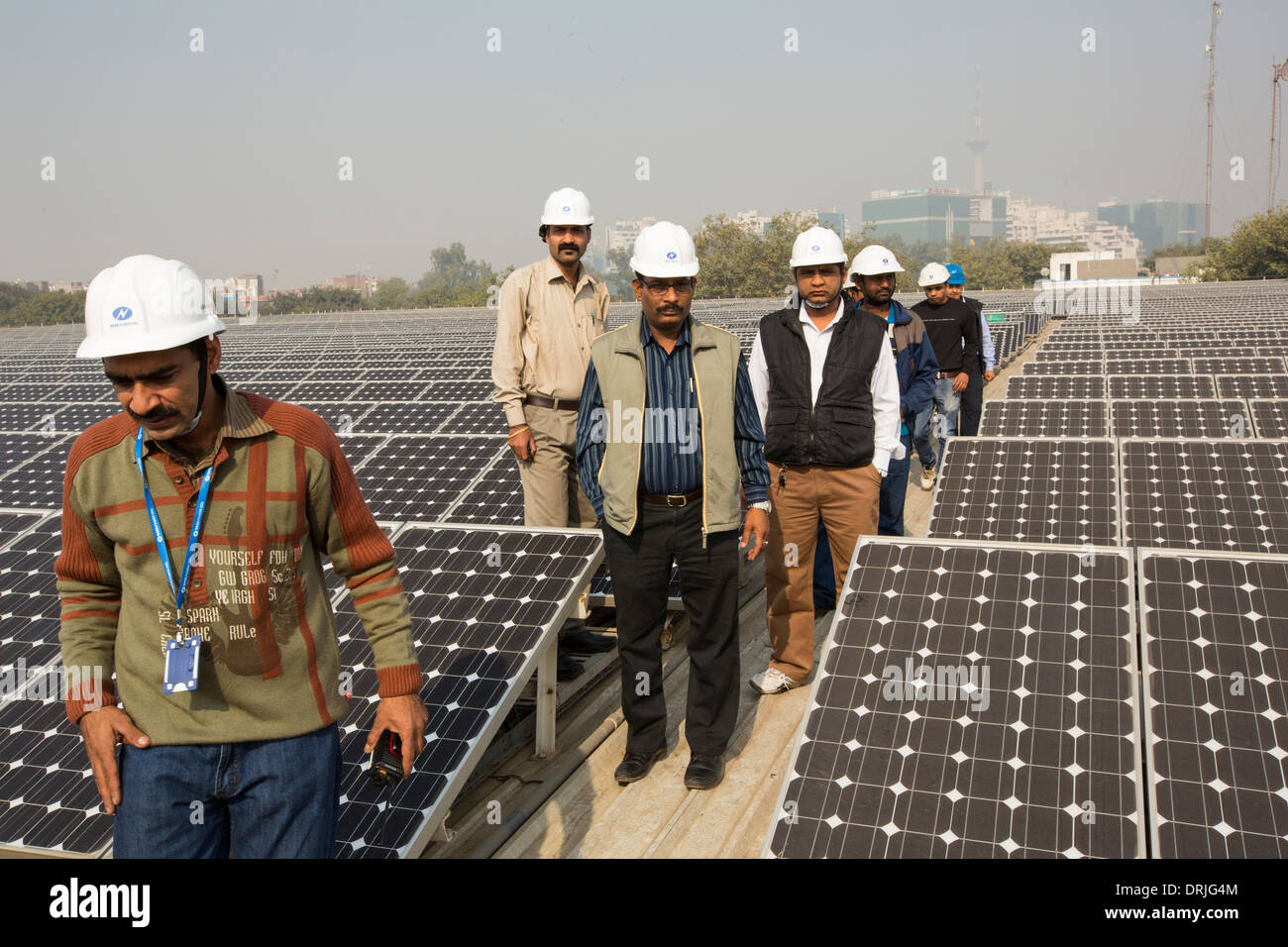 A 1 MW solar power station run by Tata power on the roof of an
