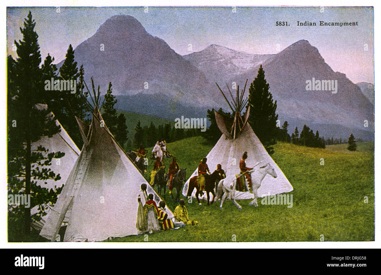 Native American Indian encampment Stock Photo