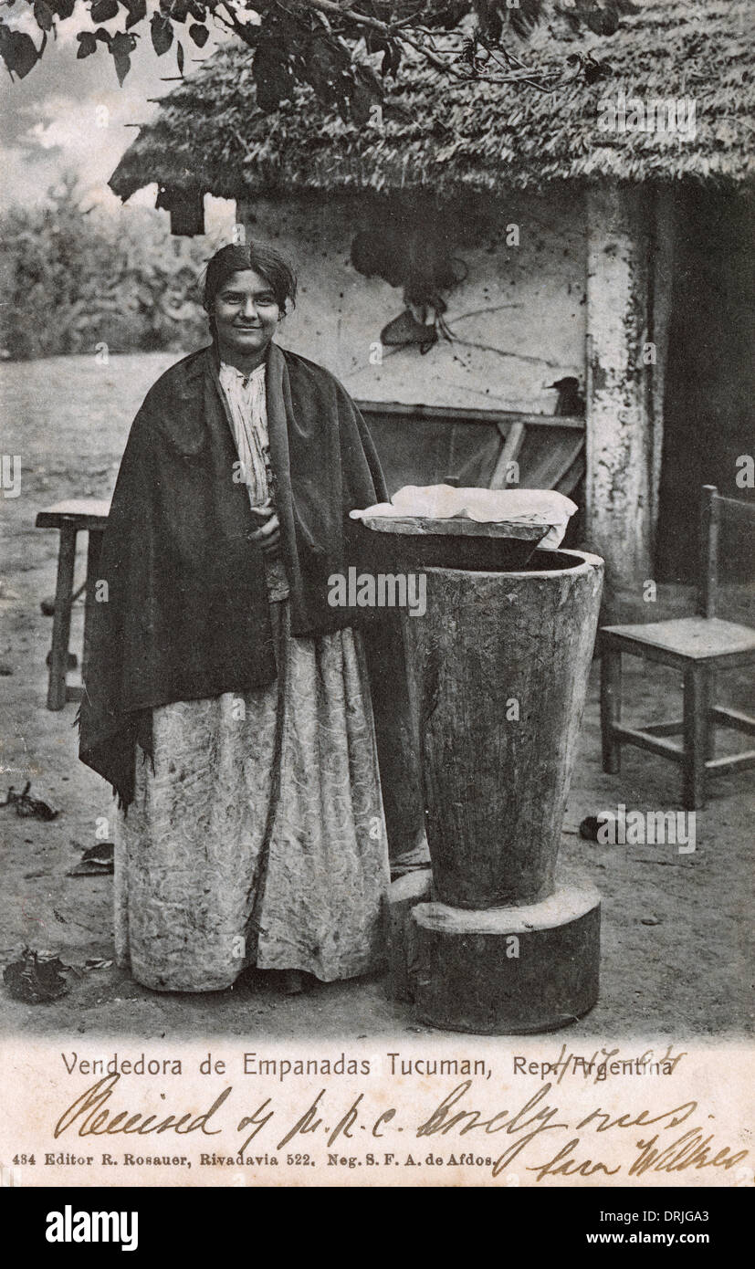 Woman selling Empanadas, Argentina Stock Photo