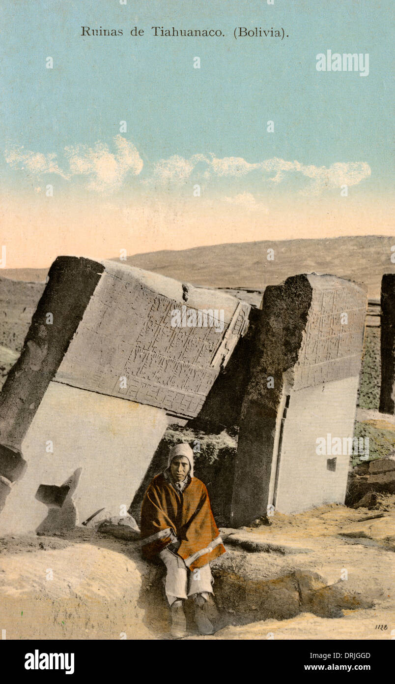 The ruins of Tiwanaku - Bolivia Stock Photo