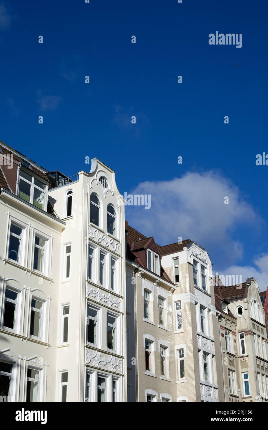 Facade of traditional apartment buildings in Kiel, Germany Stock Photo Alamy