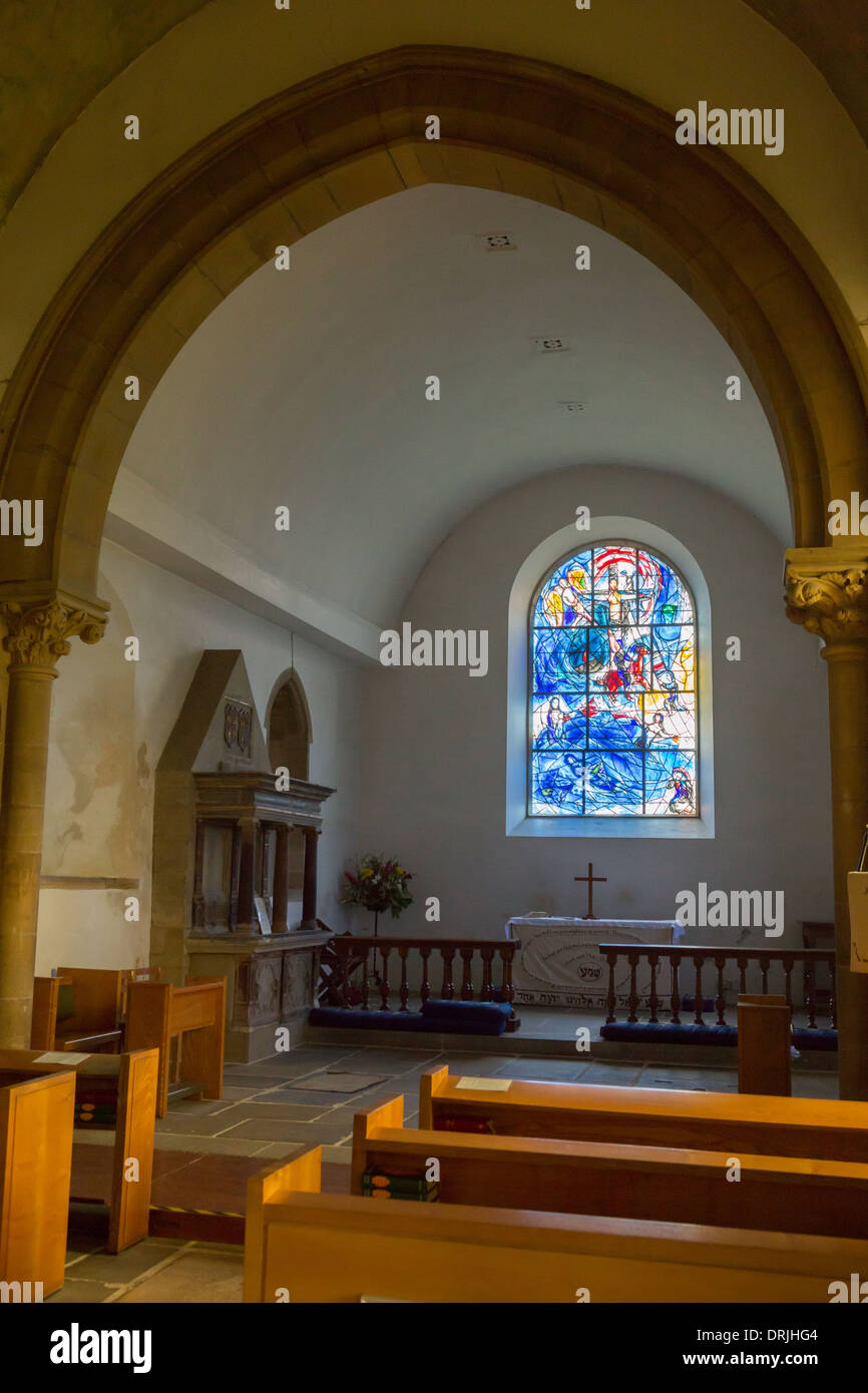 Marc Chagall stained glass windows in All Saints' Church, Tudeley, Kent