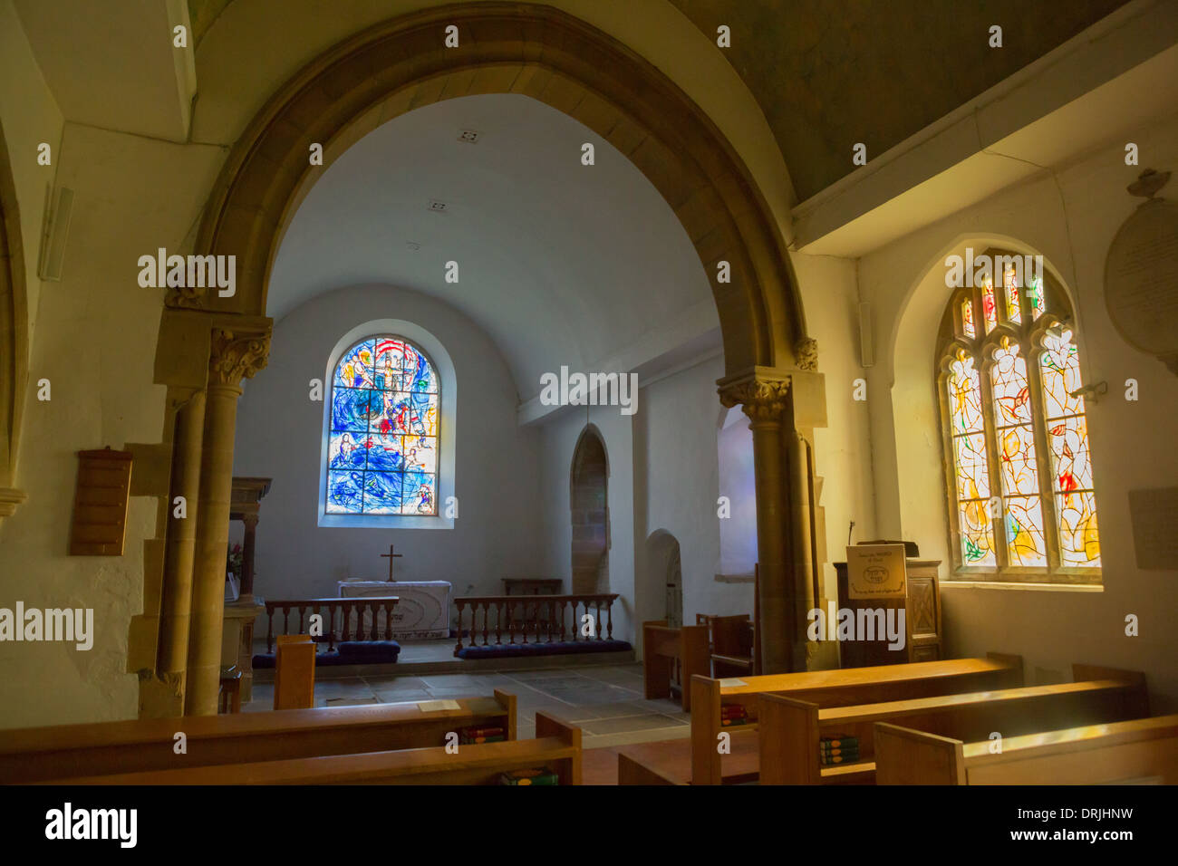 Marc Chagall stained glass windows in All Saints' Church, Tudeley, Kent