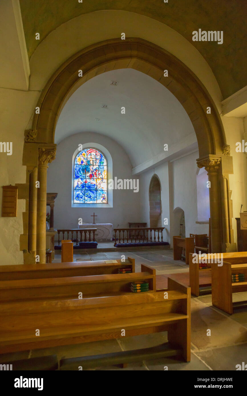 Marc Chagall stained glass windows in All Saints' Church, Tudeley, Kent