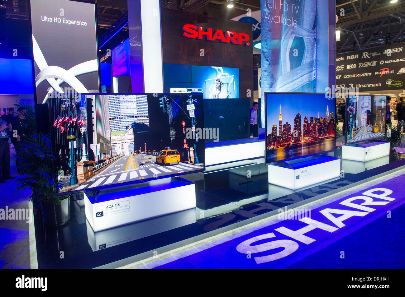 The Sharp booth at the CES show held in Las Vegas Stock Photo - Alamy