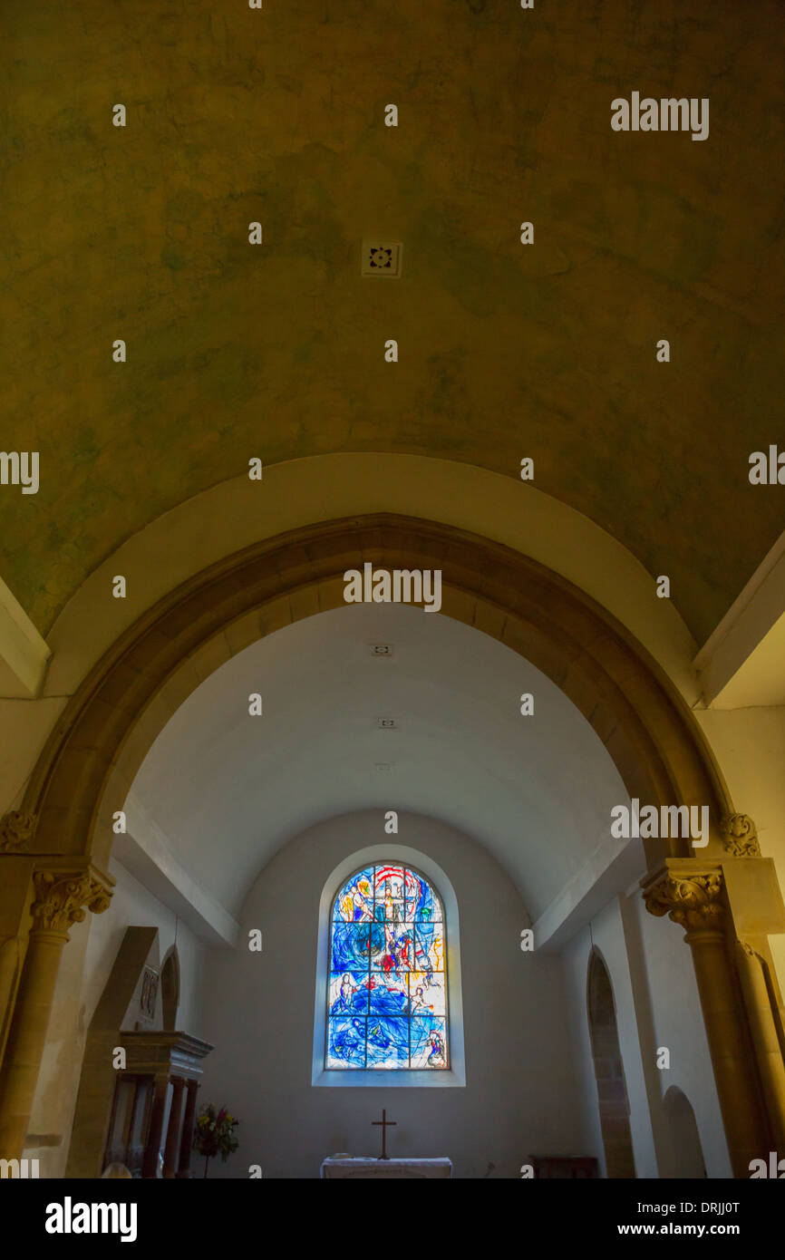 Marc Chagall stained glass windows in All Saints' Church, Tudeley, Kent