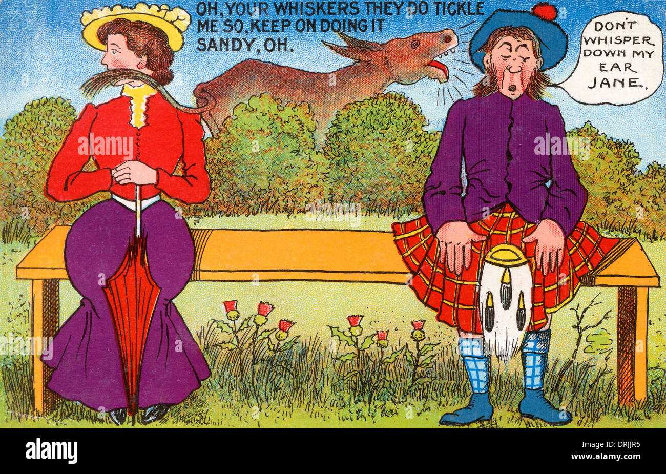 Ridiculous Scottish Comic Postcard Stock Photo