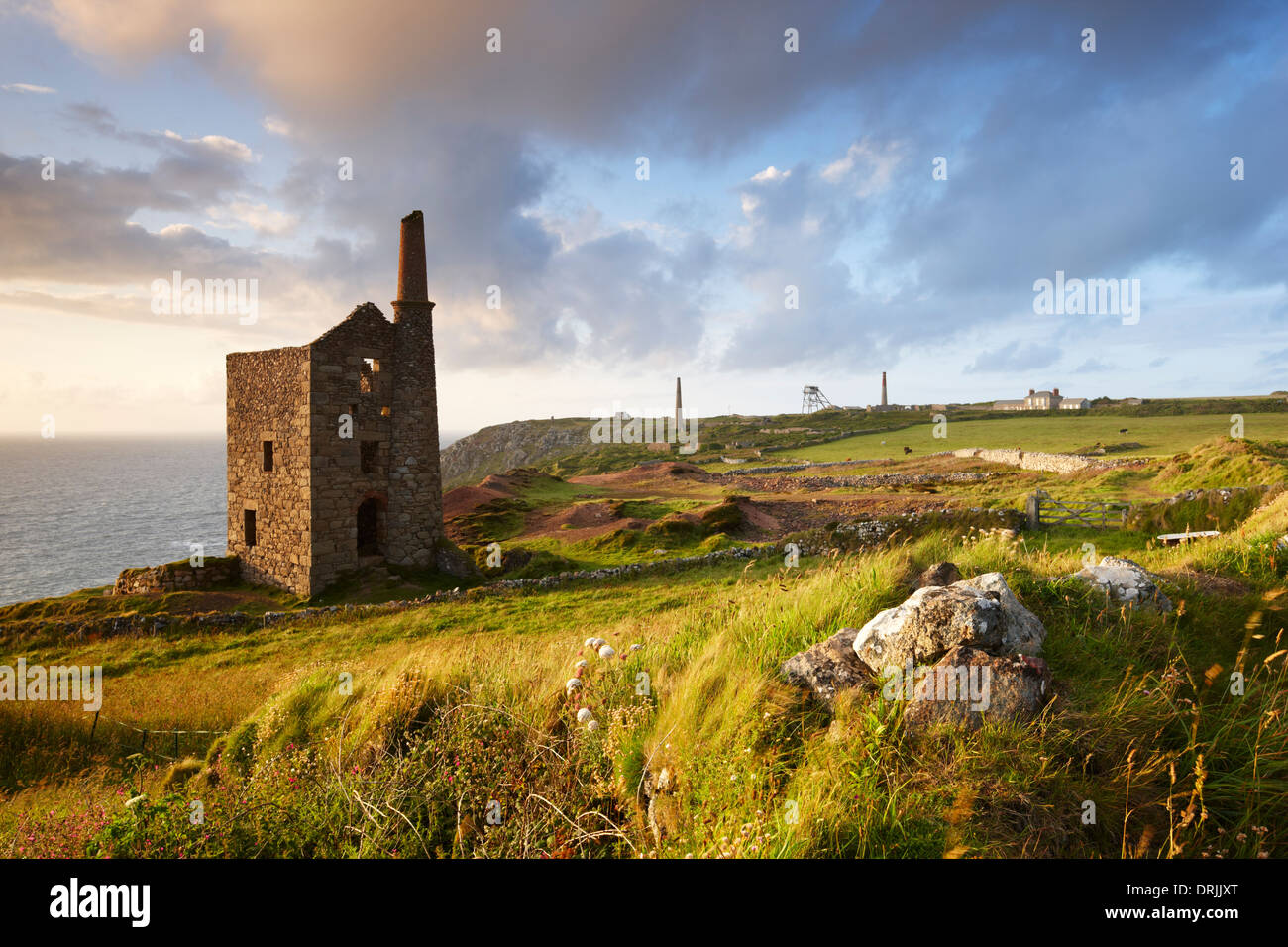 Wheal Owles Engine House, mine workings at Botallack near to St Just Stock Photo