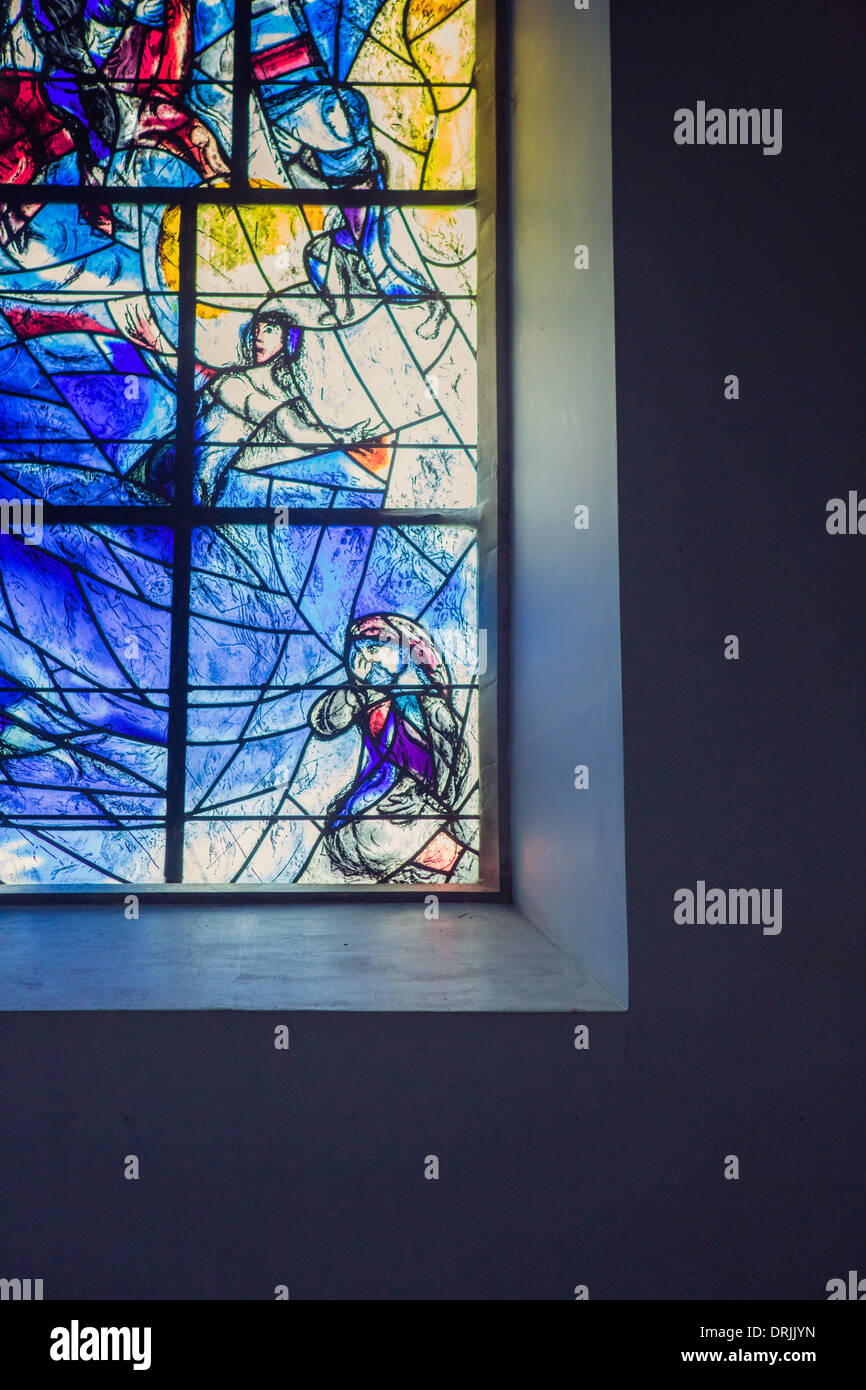 Marc Chagall stained glass windows in All Saints' Church, Tudeley, Kent