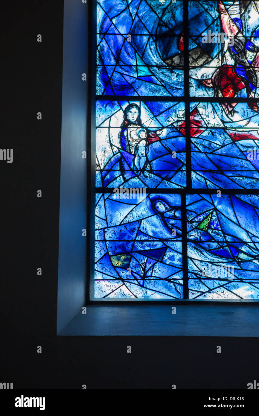 Marc Chagall stained glass windows in All Saints' Church, Tudeley, Kent