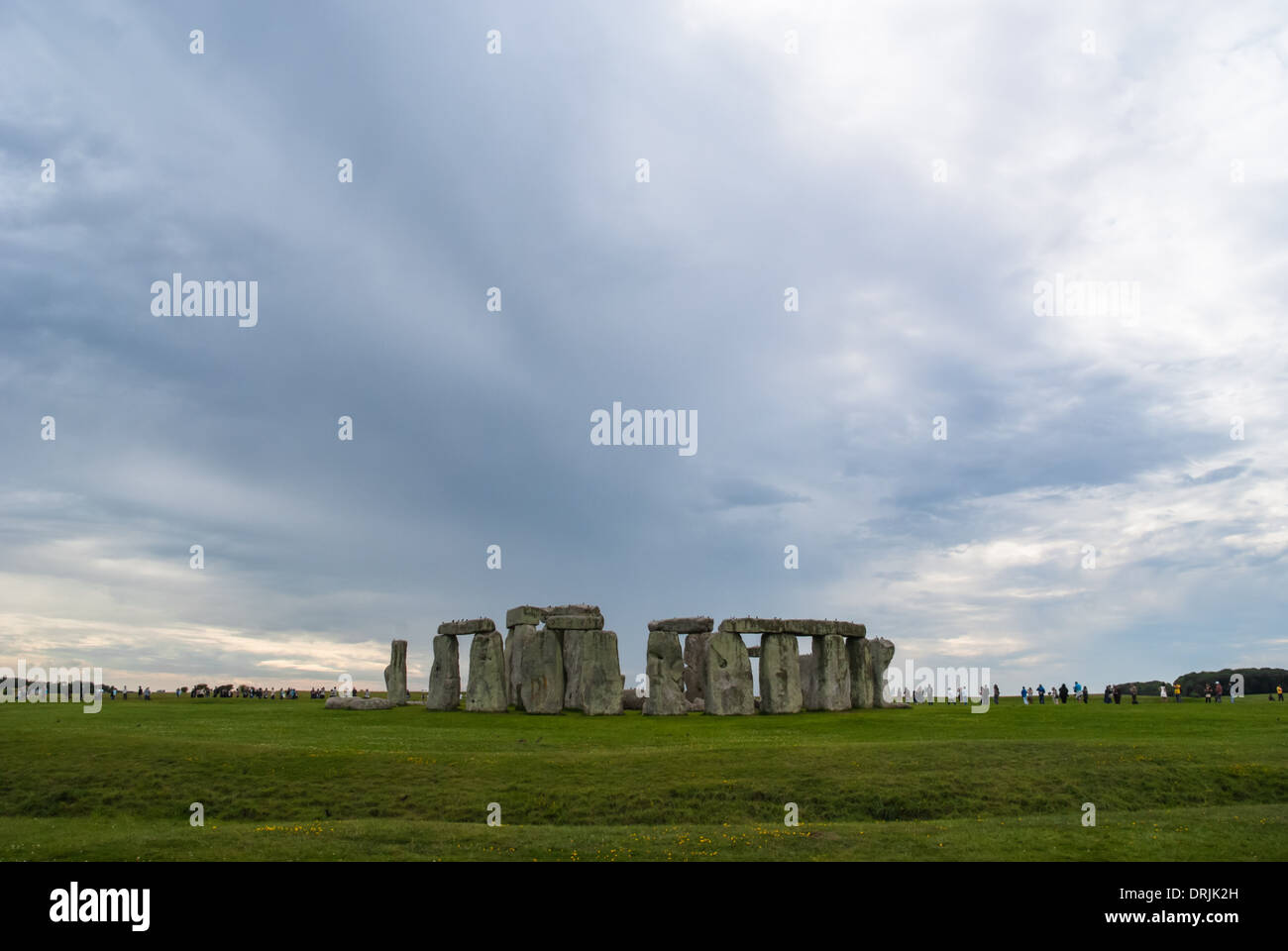 Stonehenge prehistoric monument with stormy clouds above, Wiltshire England United Kingdom UK Stock Photo