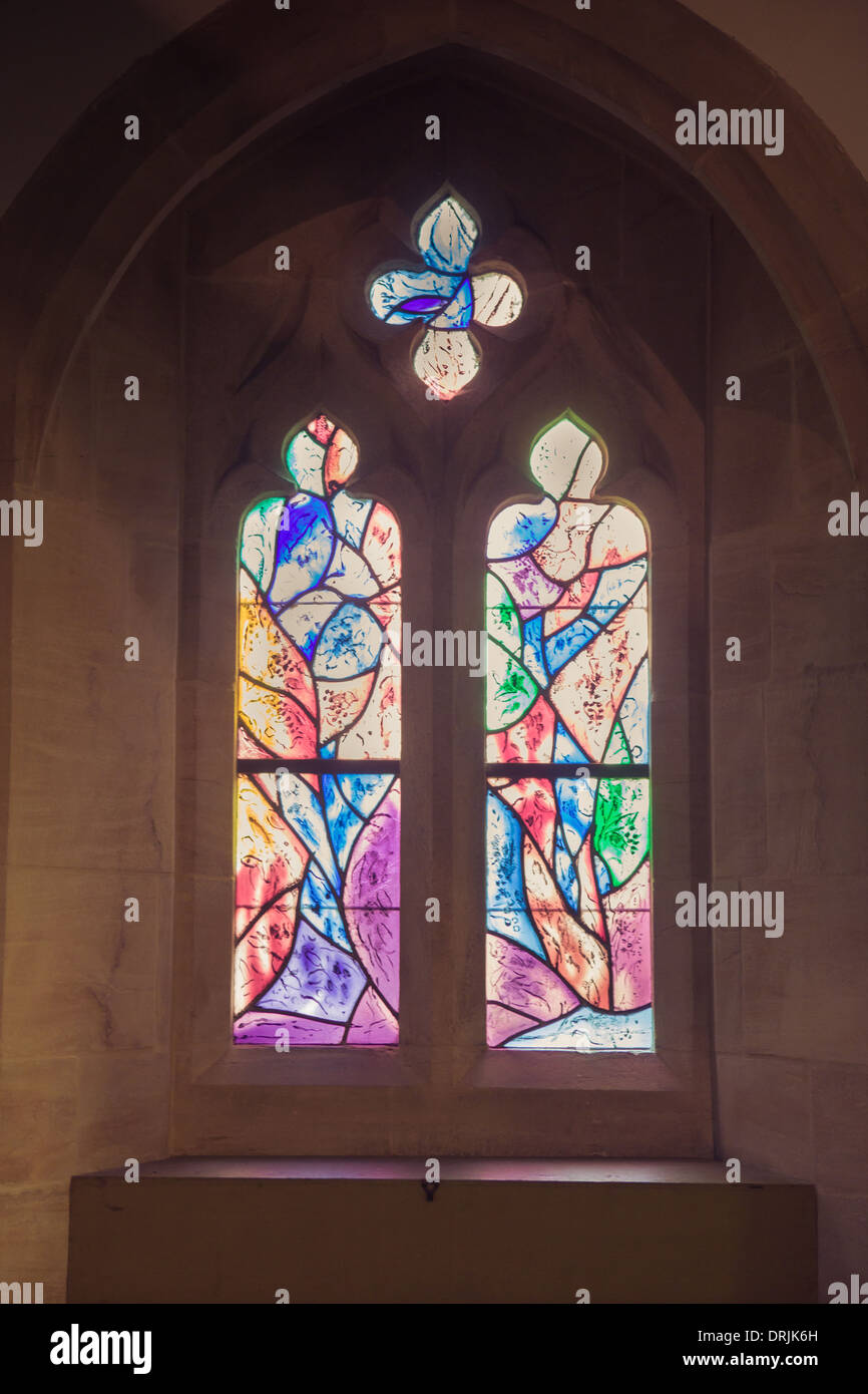 Marc Chagall stained glass windows in All Saints' Church, Tudeley, Kent
