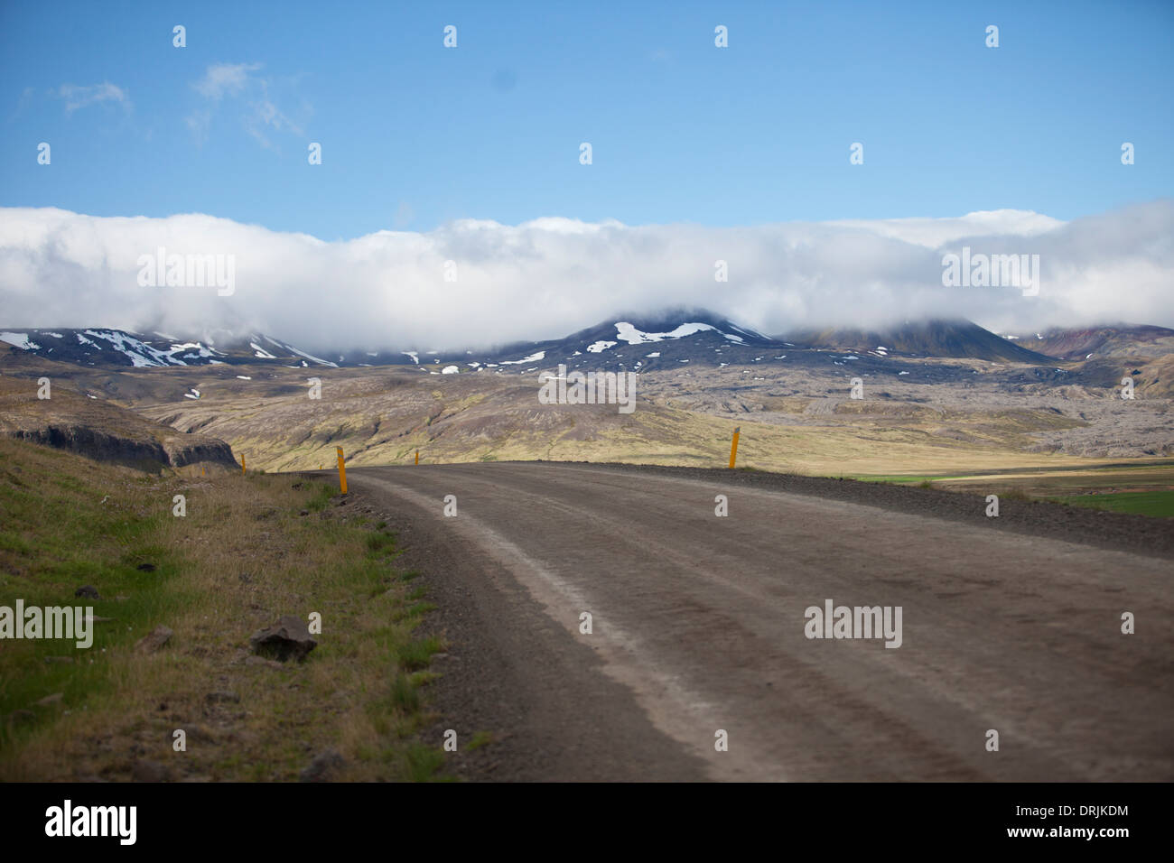 Freshly laid gravel road in Iceland Stock Photo