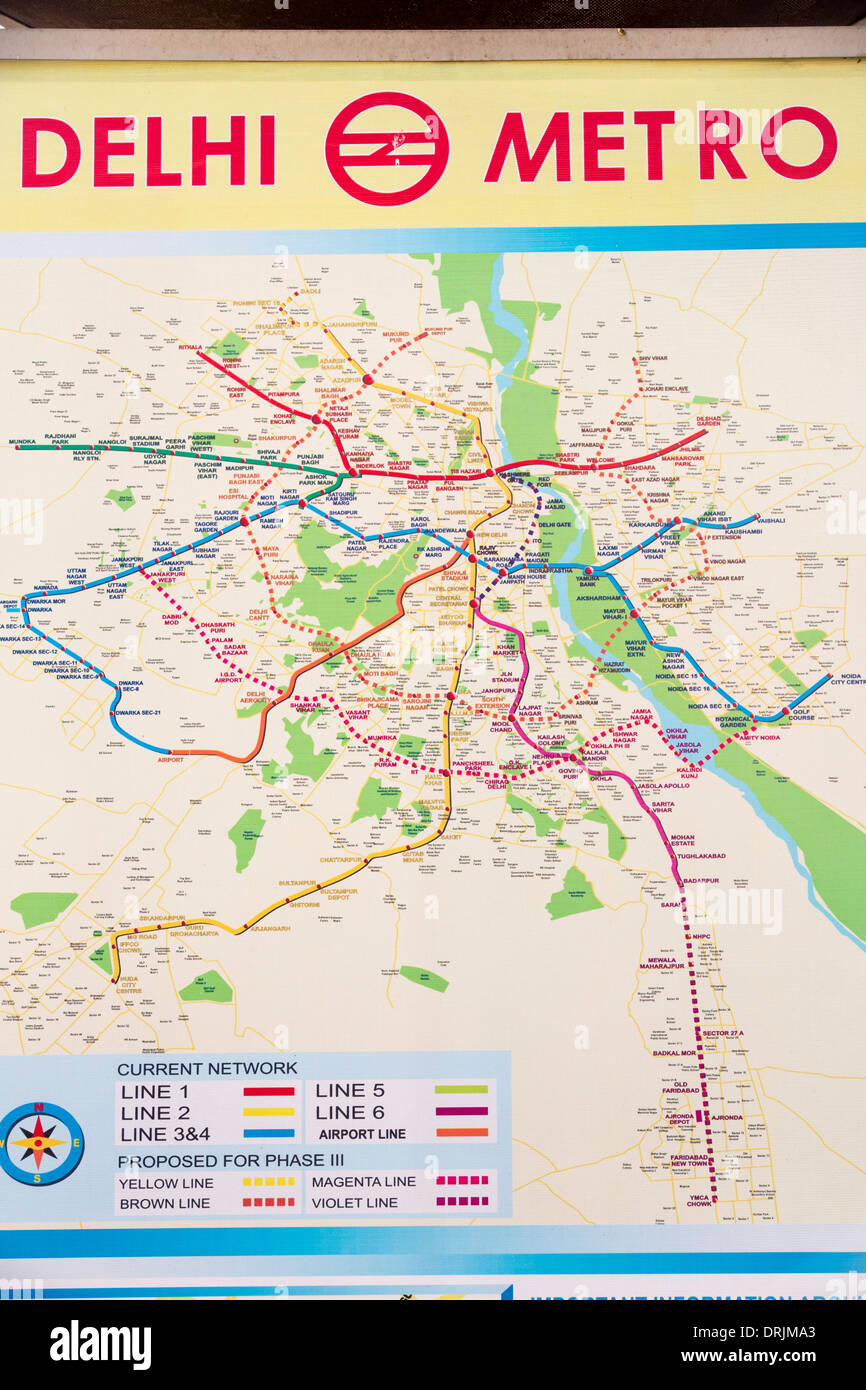 Delhi metro map hires stock photography and images Alamy