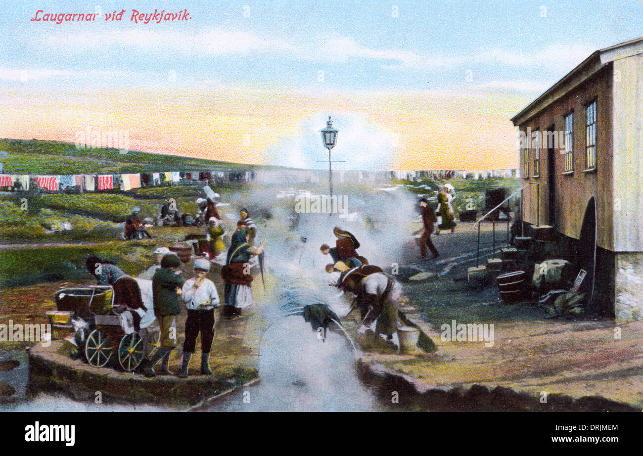 Laundry in a hot spring Reykjavik, Iceland Stock Photo Alamy