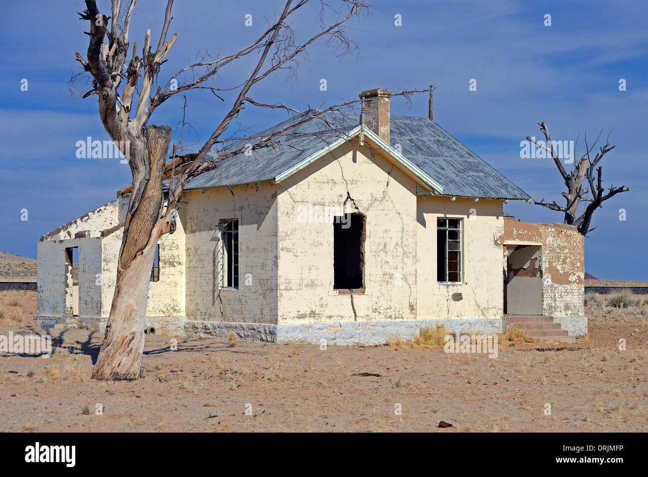 dilapidated road court building of Garub with From, Namibia, Africa, verfallenes Bahnshofsgebaeude von Garub bei Aus, Afrika Stock Photo