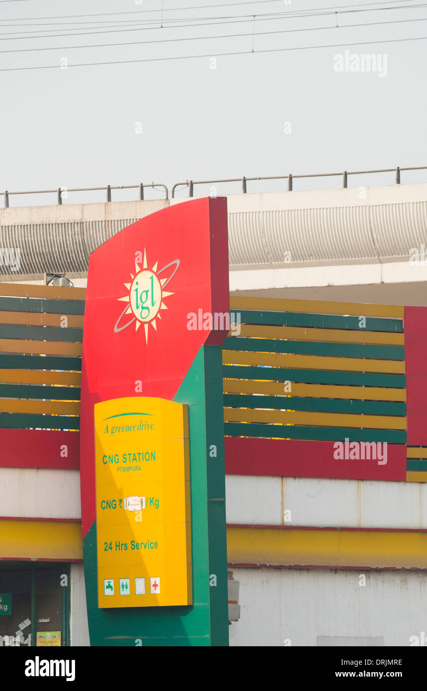 A compressed natural gas station in Delhi, India. all of Delhi's buses