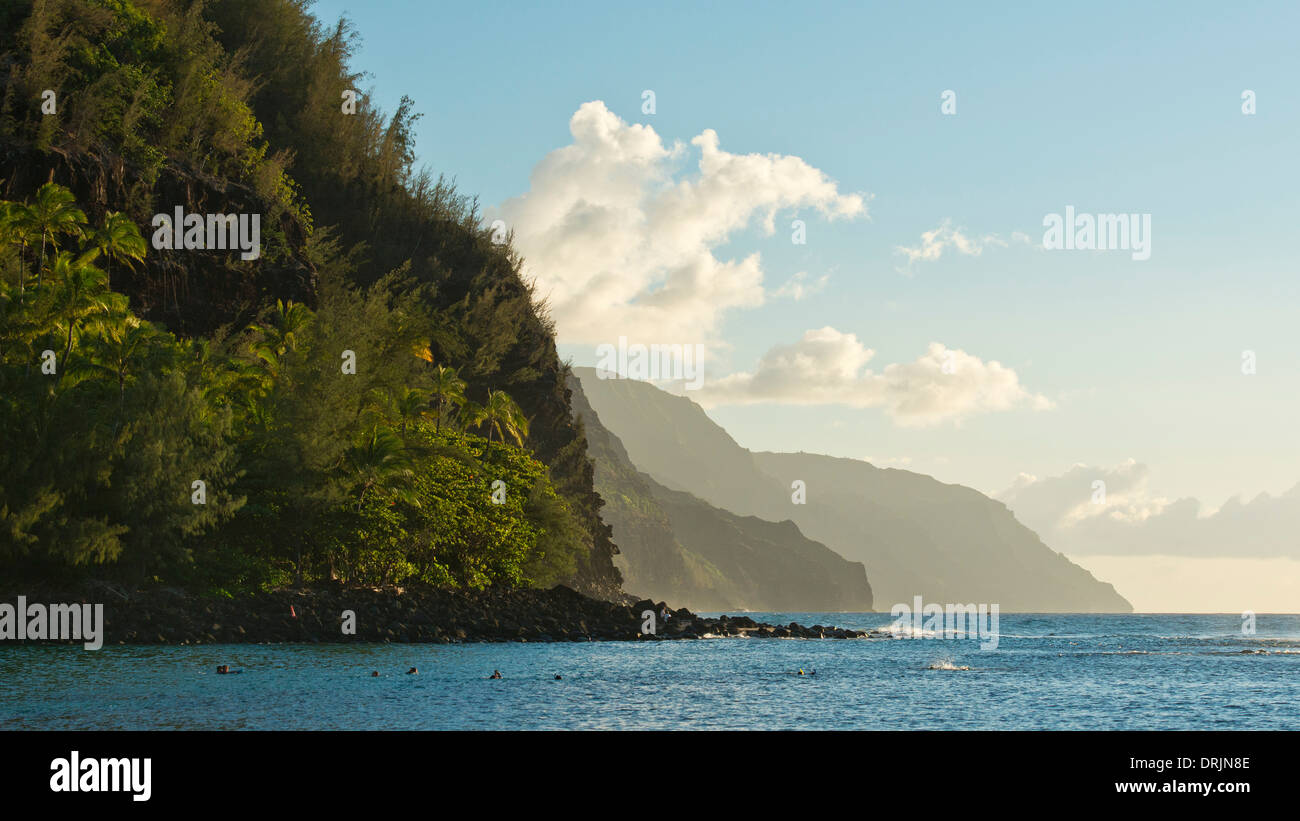 Tunnels Beach in Kauai Stock Photo Alamy
