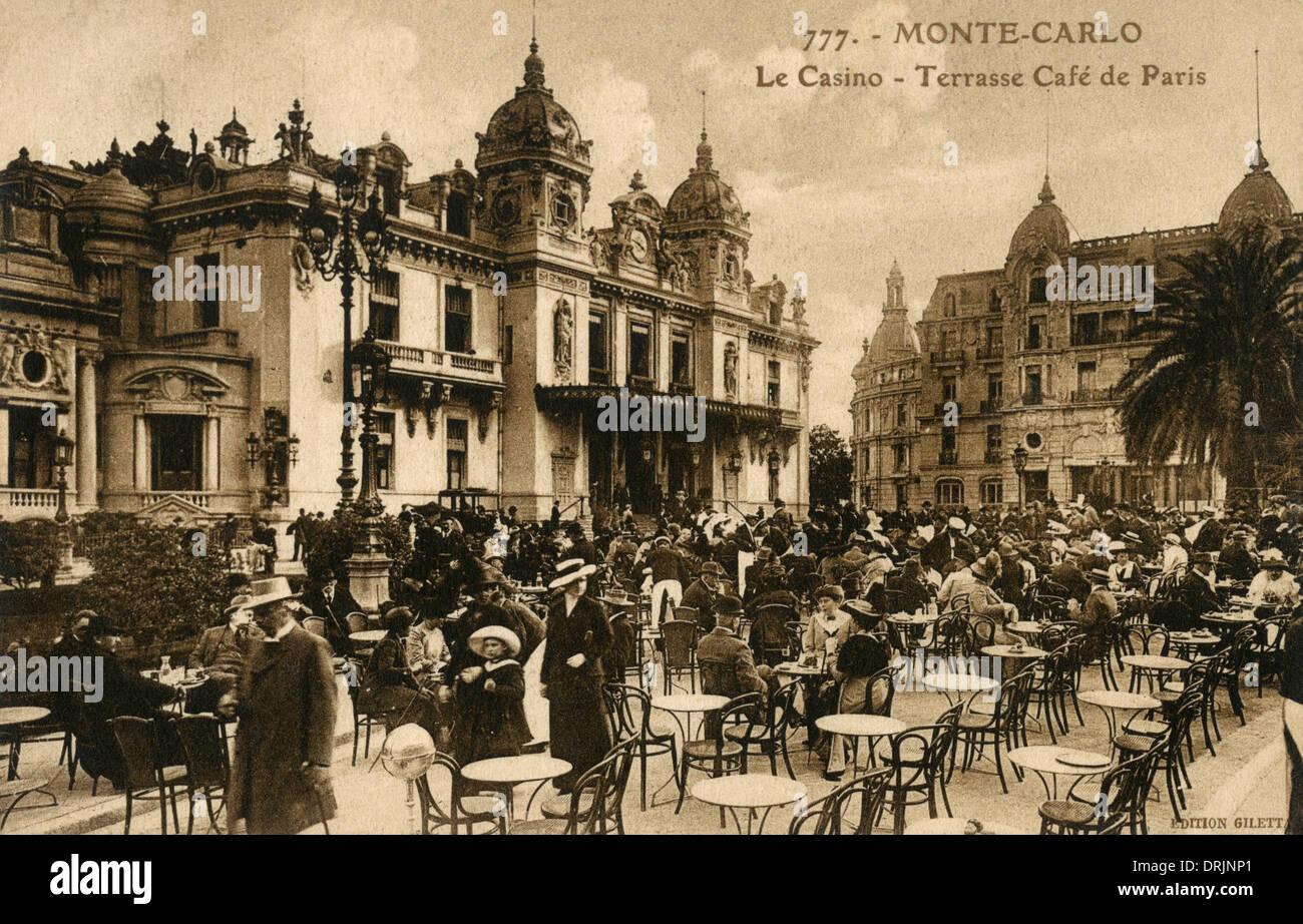 The parisian style cafe outside the Monte Carlo casino. Stock Photo