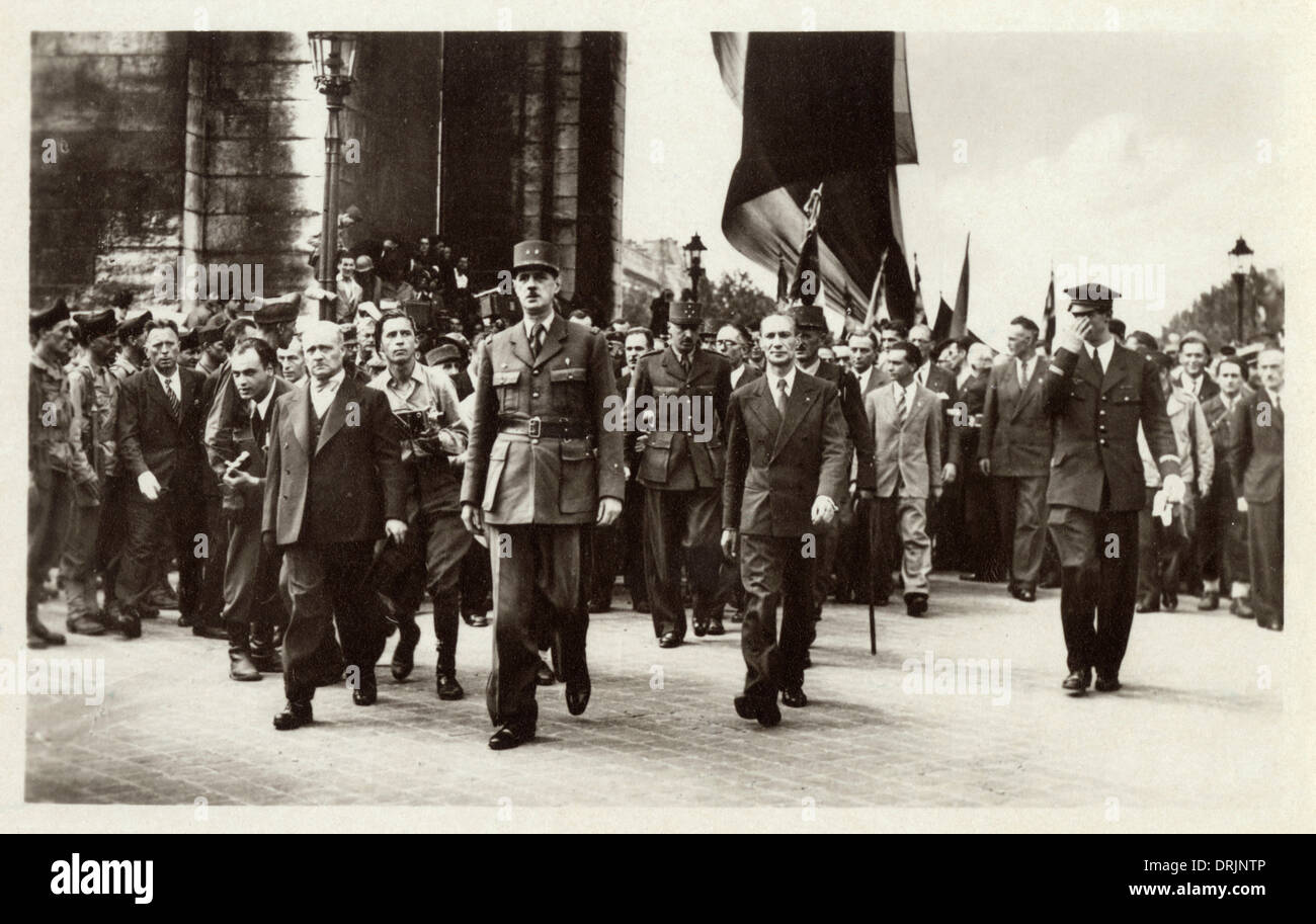 The liberation of Paris. Charles de Gaulle. Stock Photo