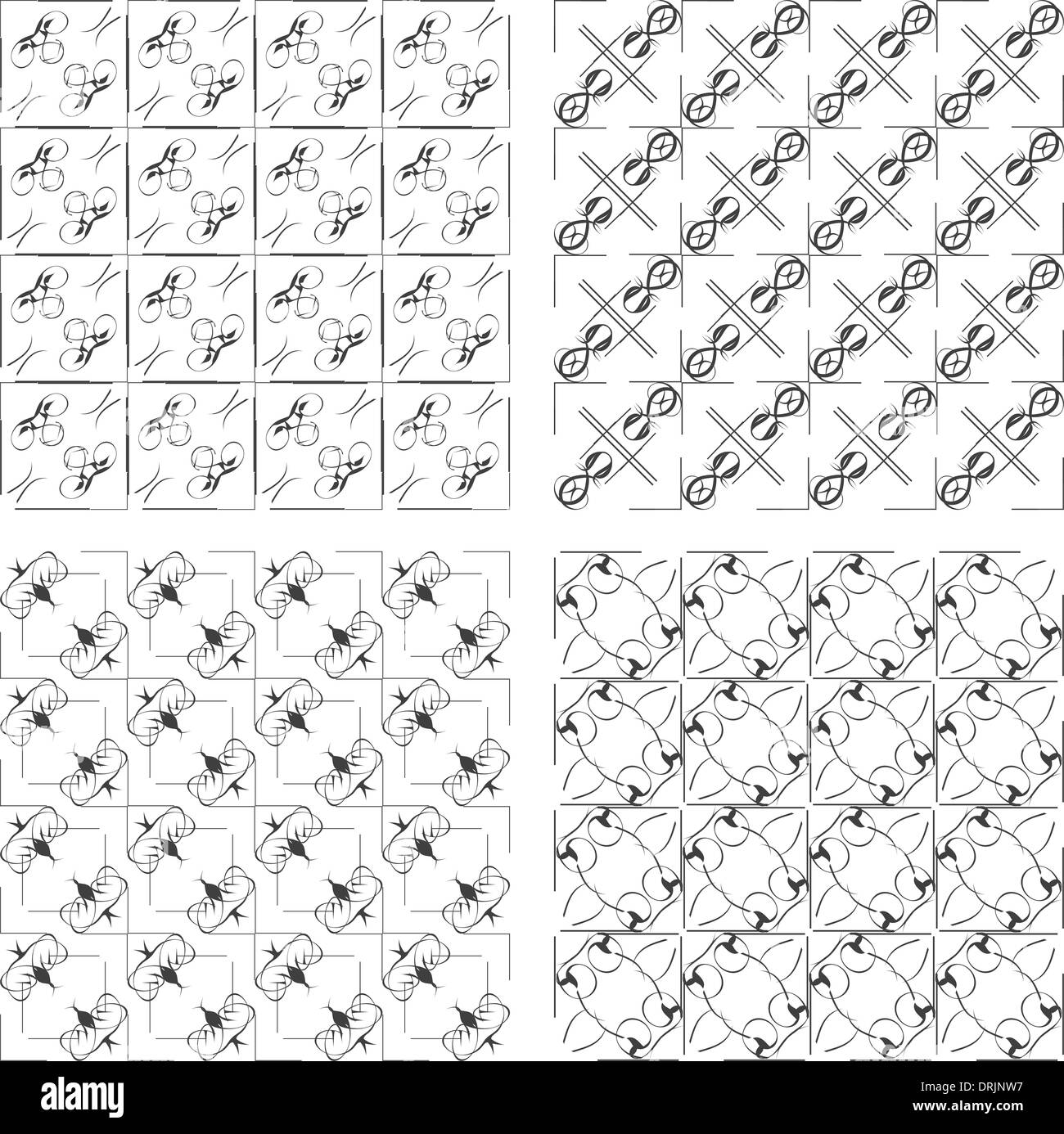 Set of monochrome geometric seamless patterns Stock Photo - Alamy
