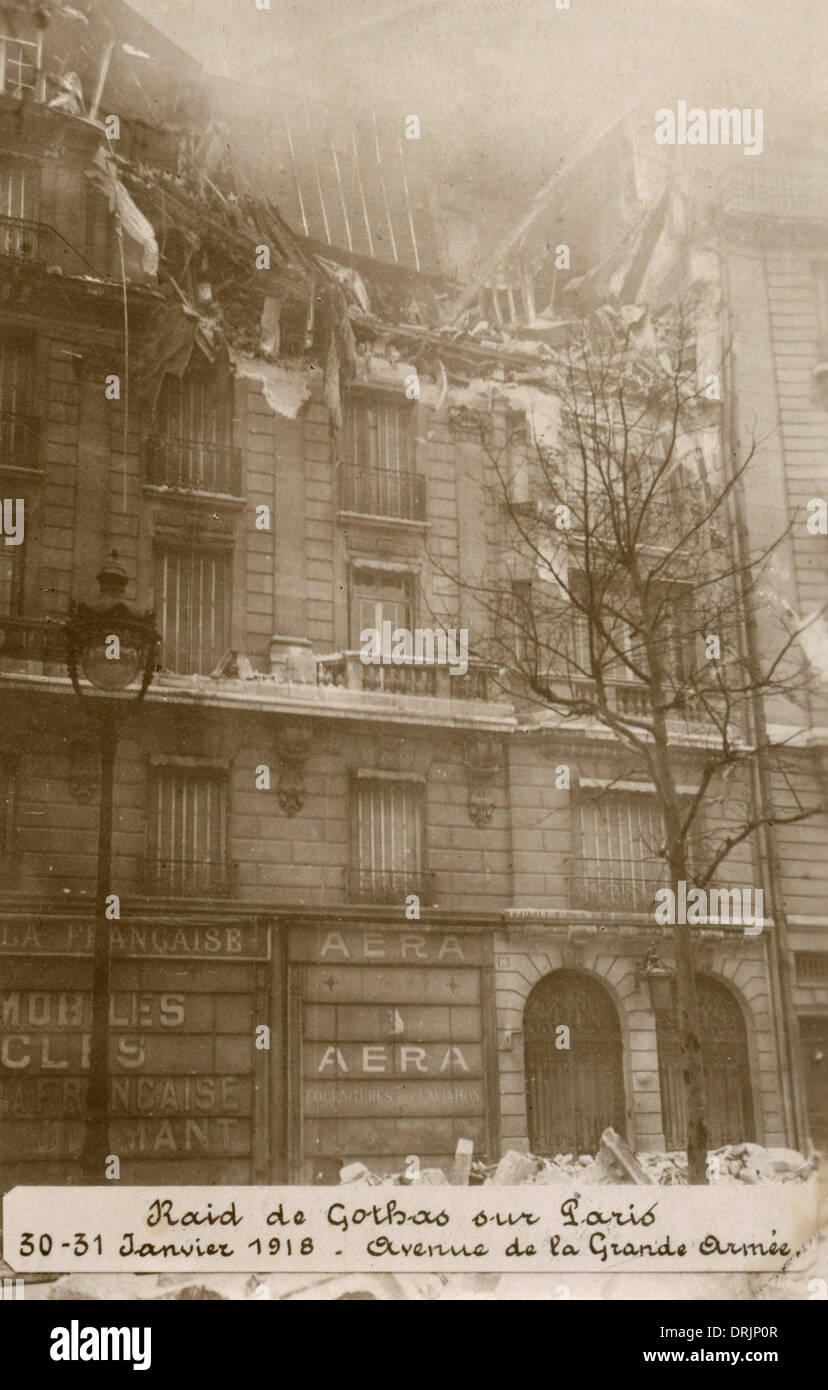 Gotha raid on Paris. First World War. Stock Photo