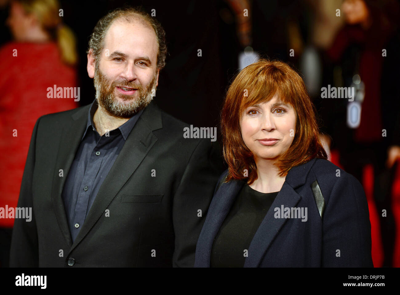 London, England UK : Jacob Krichefski and Abi Morgan arrive on the redcarpet of The Invisible Woman Premiere at the Odeon Cinema Kensington in London, 27th January 2014, Photo by See Li/Alamy Live News Stock Photo