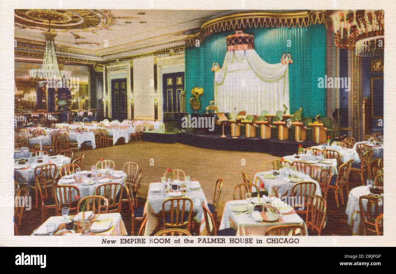 The Empire Room at the Palmer House Hotel in Chicago. Stock Photo