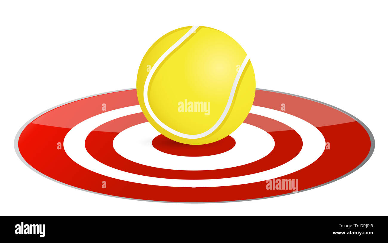 Tennis ball target concept illustration design over white Stock Photo