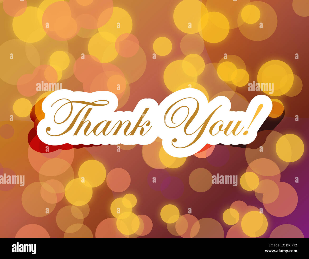 thank you lettering illustration design on a gold background Stock