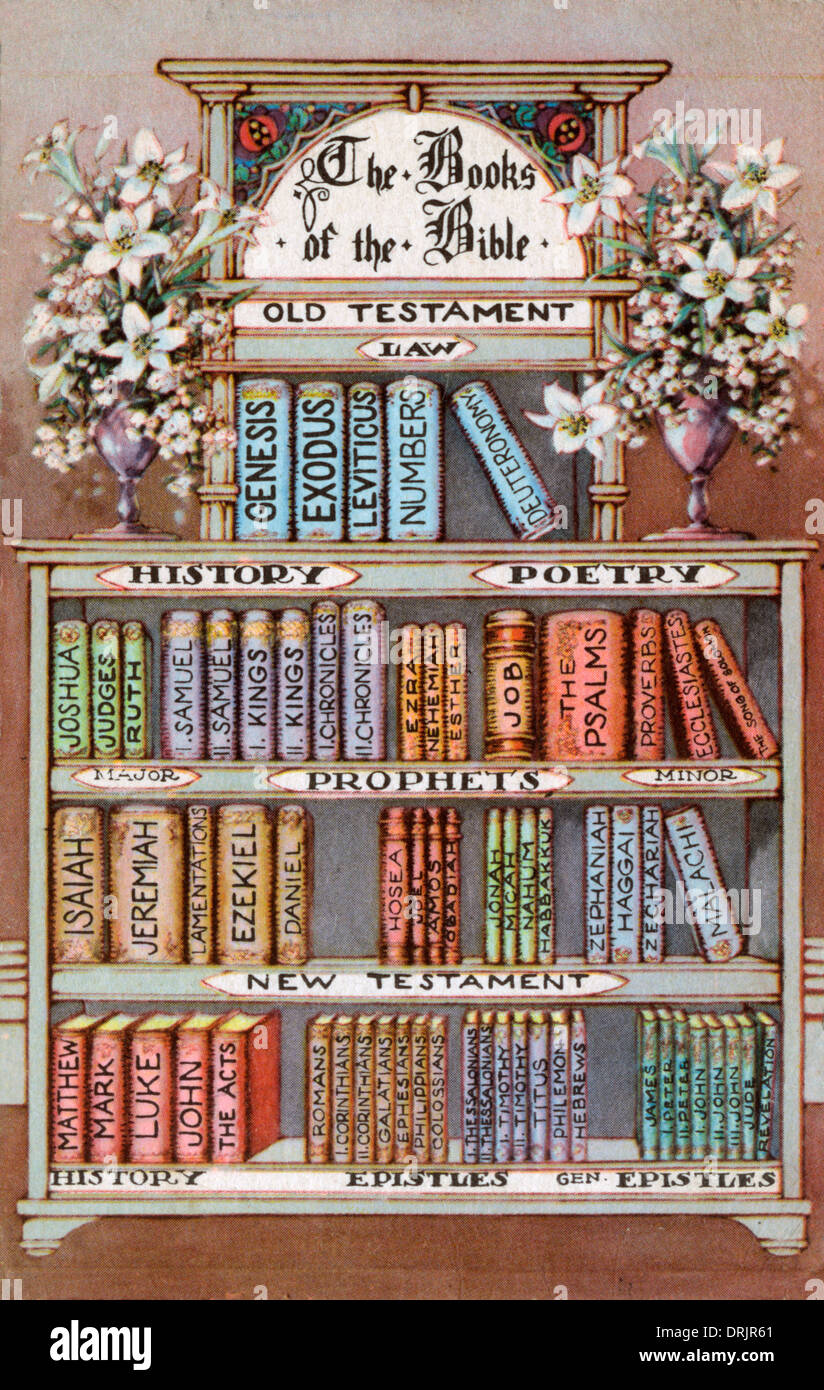 The books of the bible, categorised Stock Photo