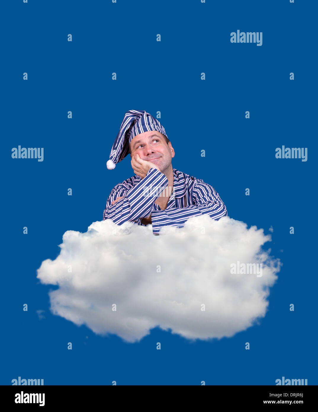 man dreaming on a cloud Stock Photo - Alamy