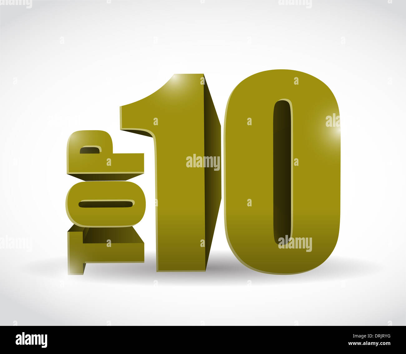 gold top ten sign illustration design over a white background Stock ...