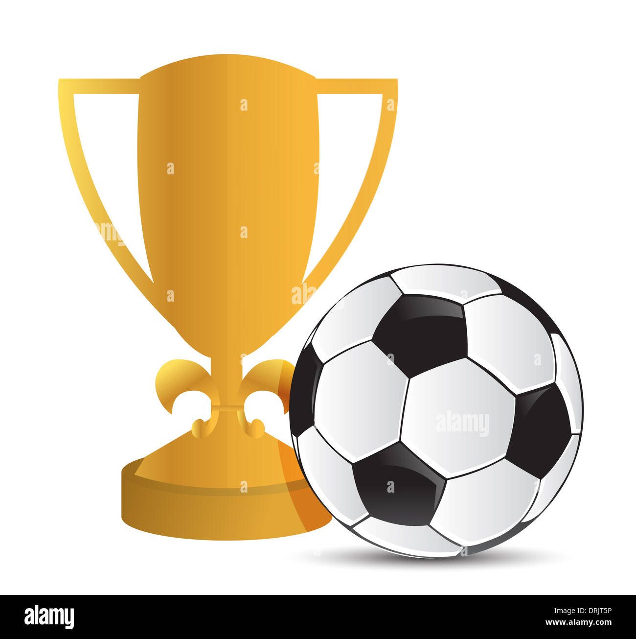 Gold Trophy Cup football soccer on a white background Stock Photo - Alamy