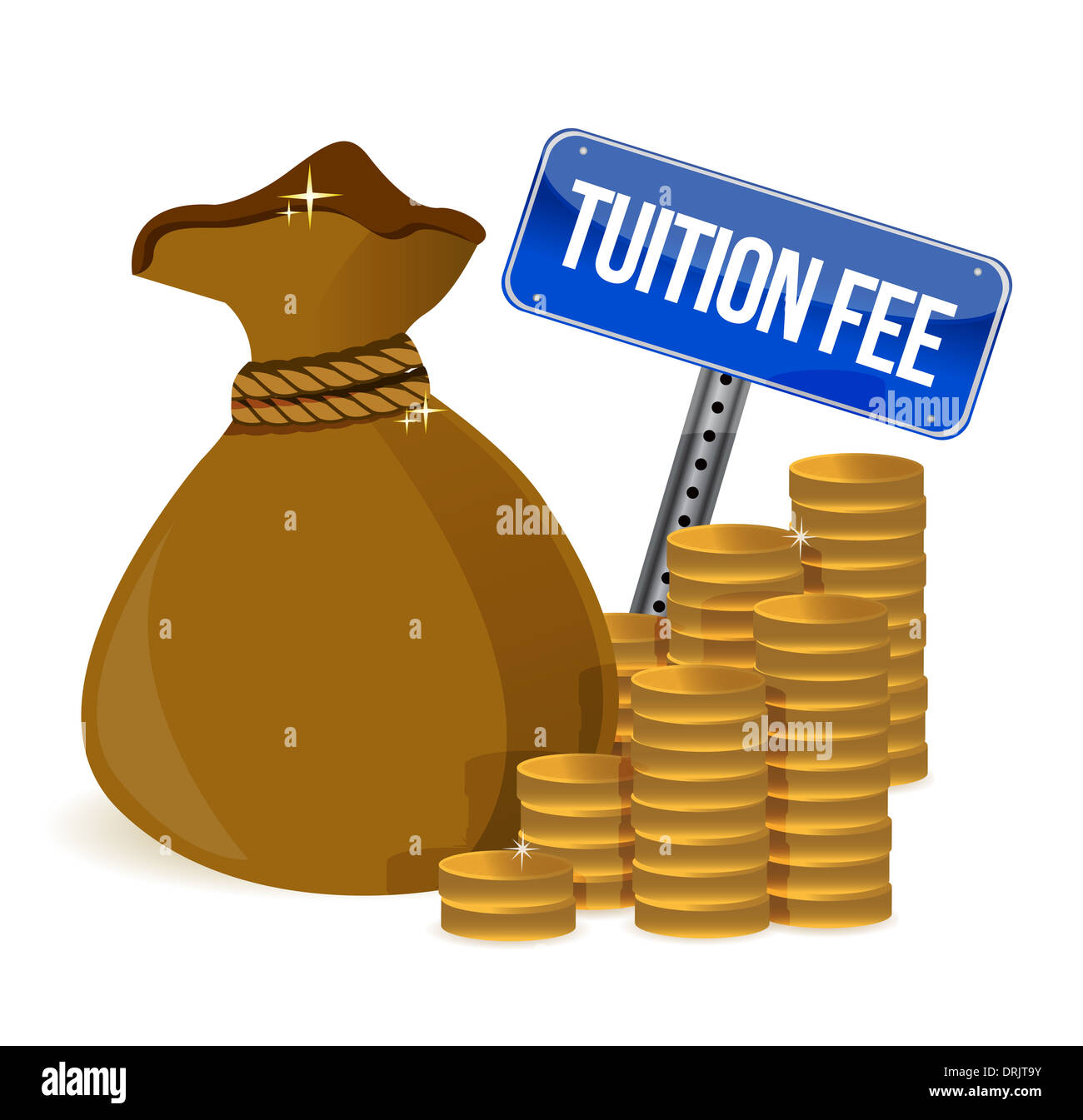 Bag with tuition fee illustration design over a white background Stock ...