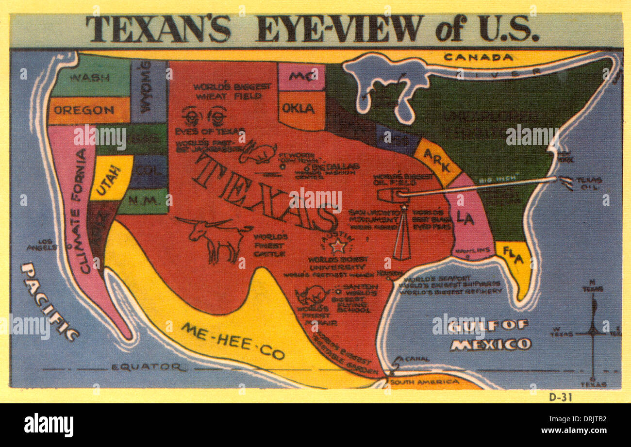 A Texan's eye view of the USA Stock Photo