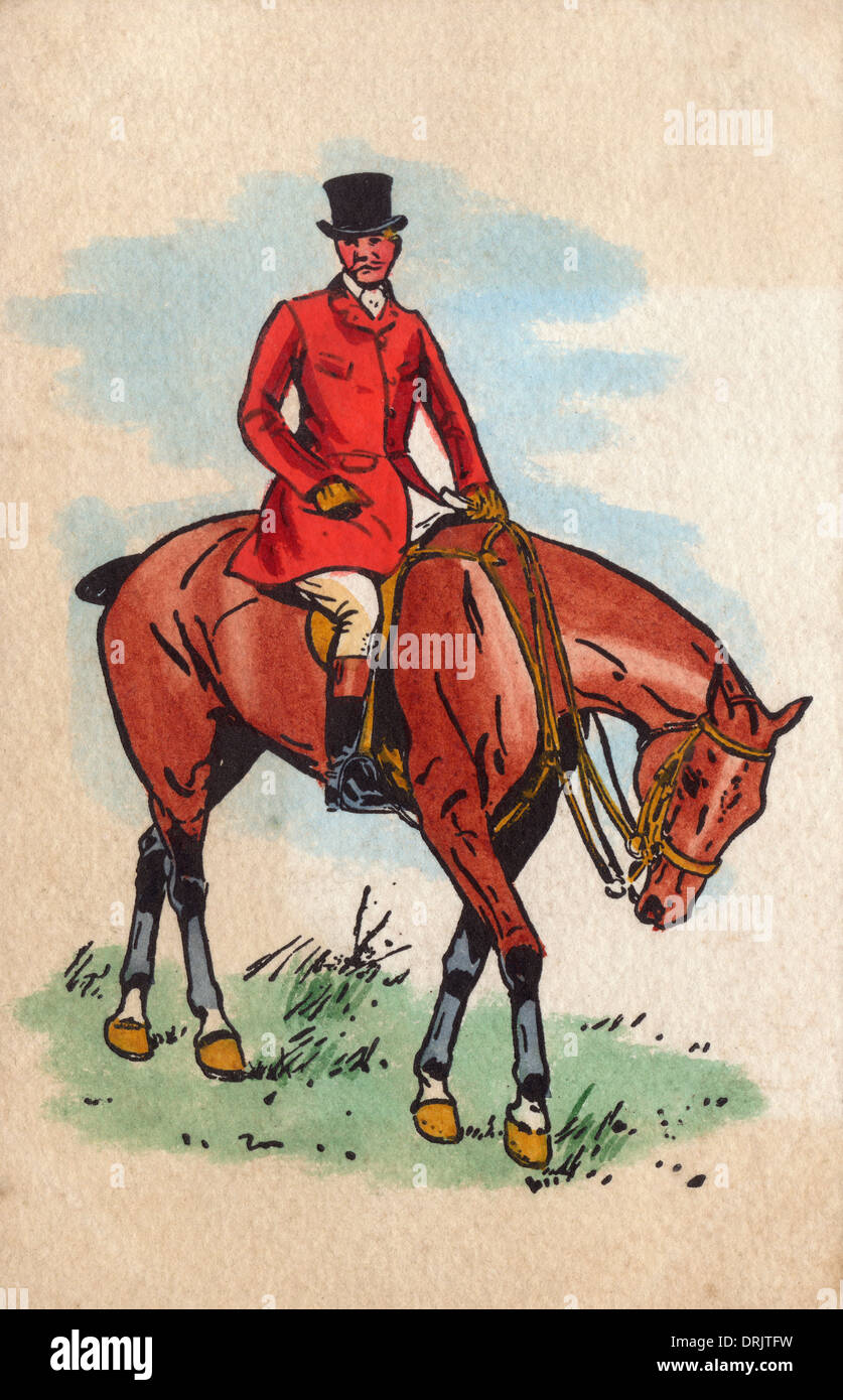 Hunstman on horseback Stock Photo