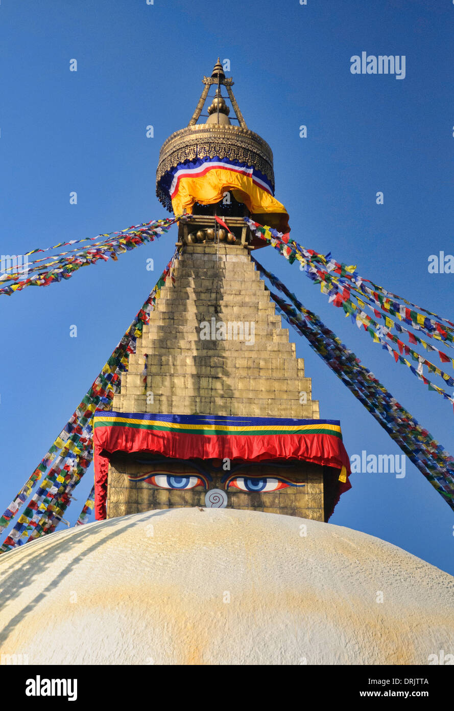 The eyes of Nepal at the Boudhanath Stupa in Kathmandu Stock Photo Alamy