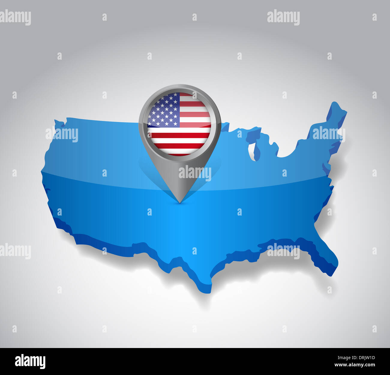 United states map 1776 hi res stock - United States Of America Usa Map And Flag Illustration Design DRJW1D 