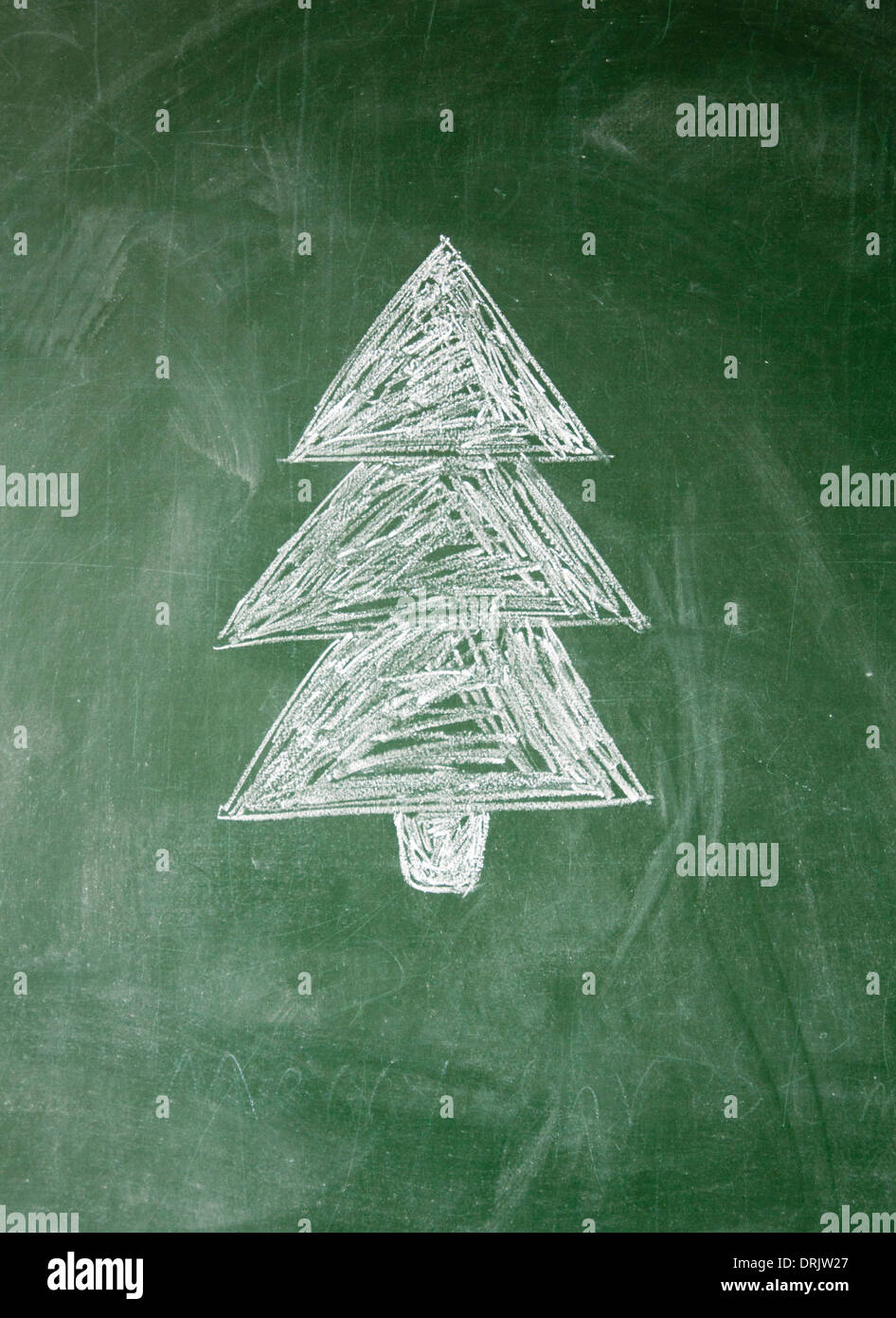 christmas tree sign on blackboard Stock Photo - Alamy