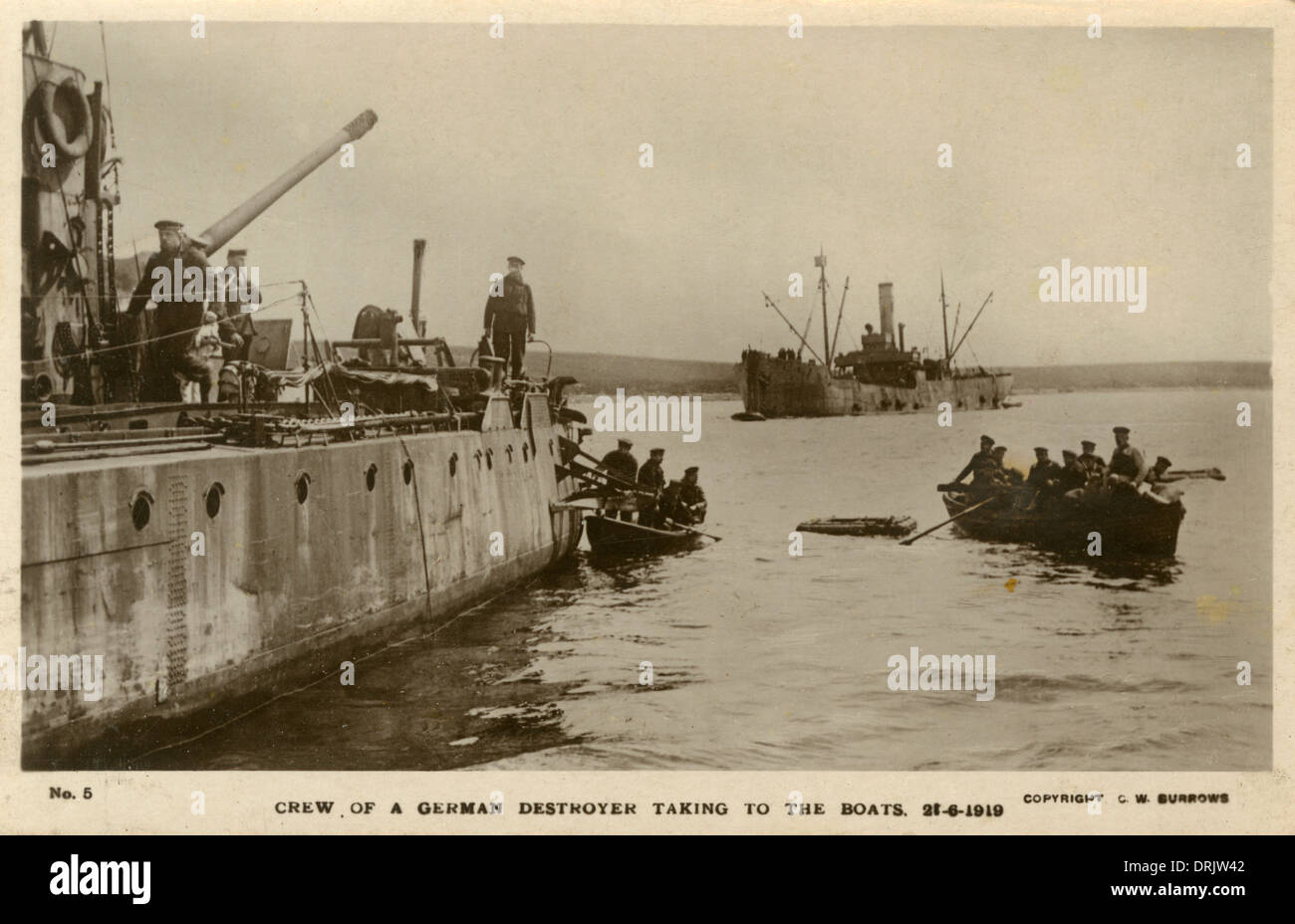 Scuttling of the German fleet at Scapa Flow Stock Photo